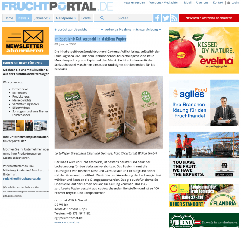 Screenshot Fruchtportal